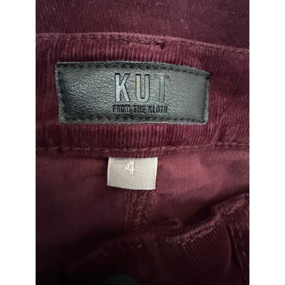 KUT FROM THE KLOTH NWT $99 Diana Skinny Corduroy Pants Burgundy - Picture 6 of 9